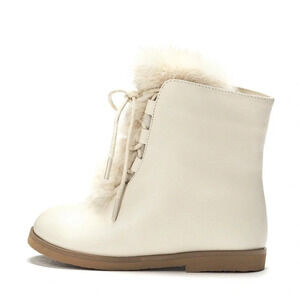 Age Of Innocence London Girls Alice 2.0 Milk Boots White Leather Shearling 10